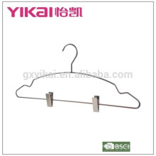 Wholesale rust-proof chrome plated shirt hanger with clips in qntique finishing